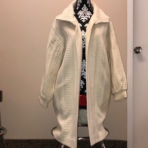 Long heavy cream sweater